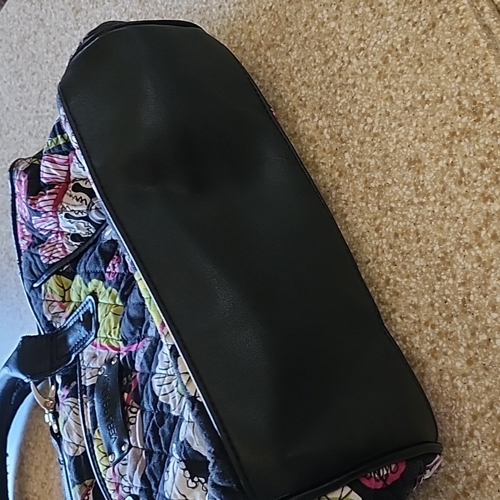 Vera Bradley Black Pink Floral Quilted Hand Bag - Picture 4 of 13